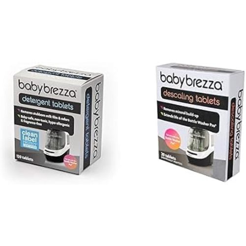 Baby Brezza Descaling Tablets + Detergent Tablets for Bottle Washer Pro Bundle