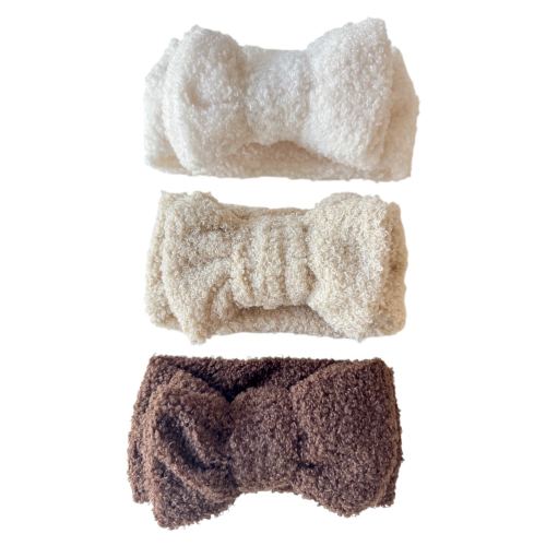 3-Pack Teddy Bows, Sugar/Vanilla/Chocolate