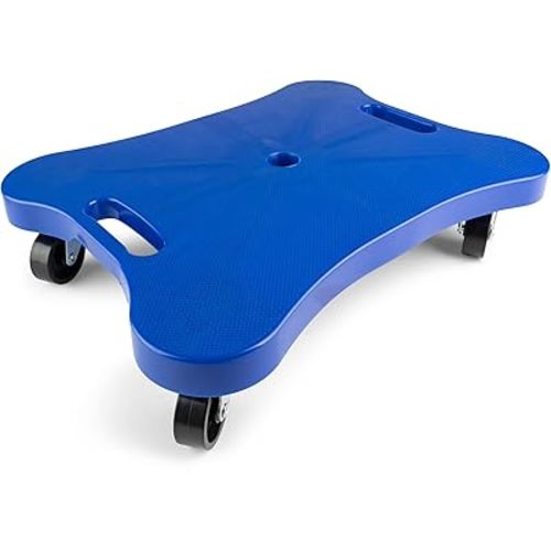Champion Sports Scooter Board – Choice of Handles or No Handles, Durable Plastic Scooters for Youth Gym & PE Class, Indoor & Outdoor Play, Non-Marring Wheels, Multiple Sizes & Colors