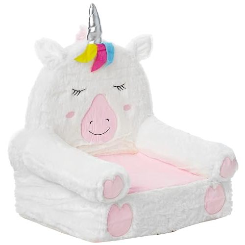 Amazon Basics Children's Plush Toddler Chair, Unicorn, Medium, Multicolor