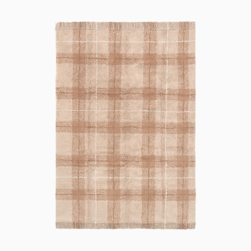 Lorena Canals Tartan Washable Rug - Rose, 4' 7" X 6' 7"