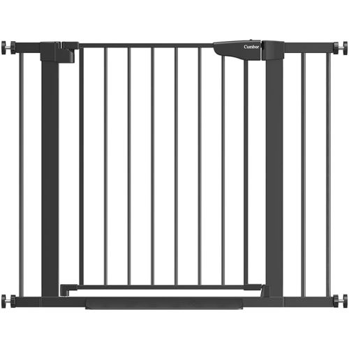 Cumbor 29.7-40.6" Baby Gate for Stairs, Baby Essential Safety Gate, Mom's Choice Awards Winner-Dog Gate for Doorways, Pressure Mounted Auto-Close Pet Gates for Dogs Indoor, Durable Child Gate, Black
