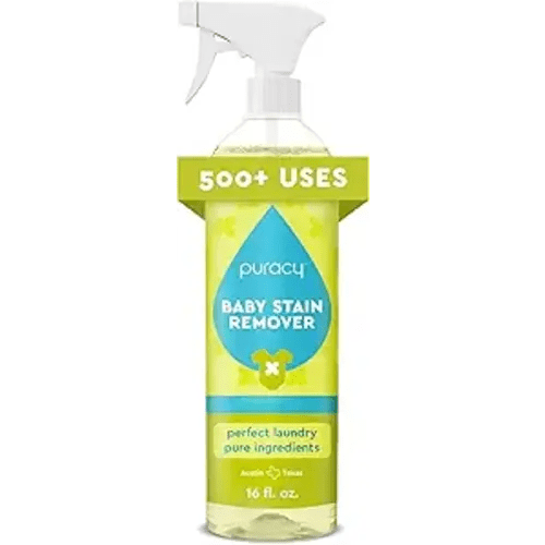 Puracy Stain Remover for Baby Clothes and Cloth Diapers, Newborn Baby Essentials Must Haves, Enzyme-Based Laundry Spray, Natural Spot and Odor Cleaner, 16 Oz