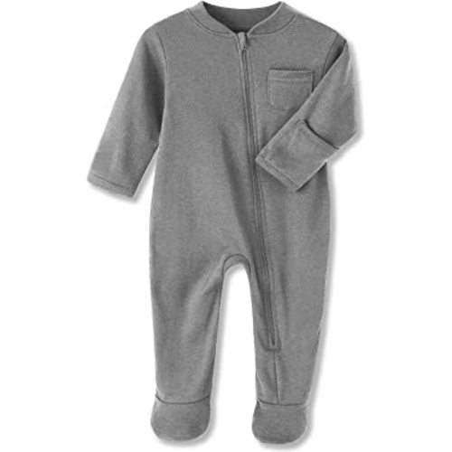 Eleven's Kingdom Baby Kids Sleep and Play,Baby Cotton Pajamas with Mitten Cuffs, 2 Way Zipper Footed Sleeper 0-12 Month