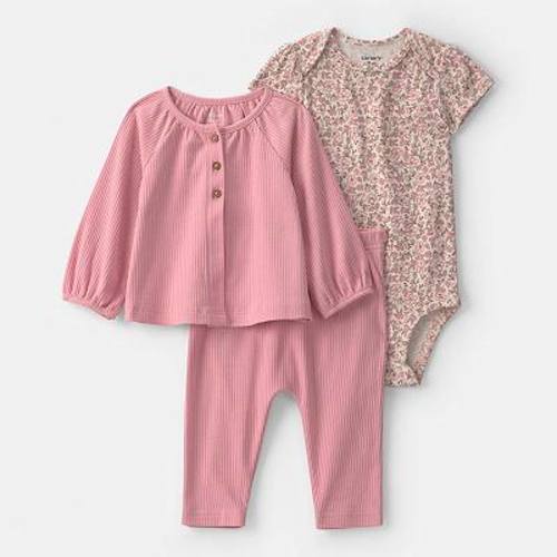 Baby Girl Carter's 3-Piece Long Sleeve Top, Bodysuit & Legging Set