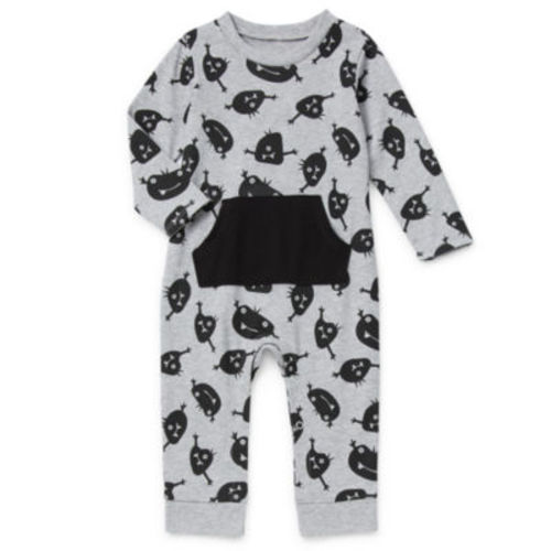 Okie Dokie Baby Boys Crew Neck Long Sleeve Rib Jumpsuit