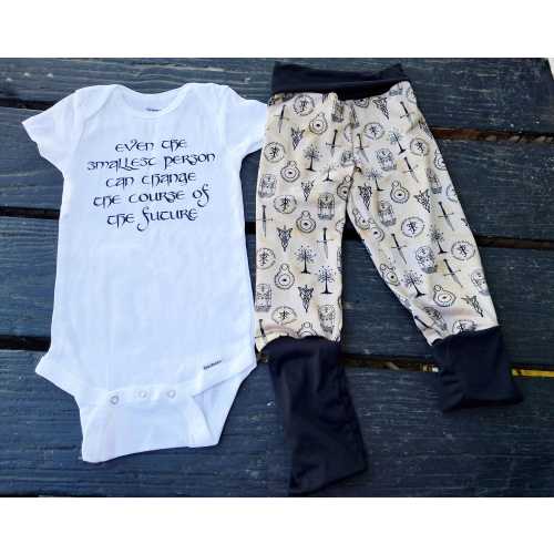 Lord Of baby onesie or toddler tshirt and The Rings grow with me joggers set layette gift birthday