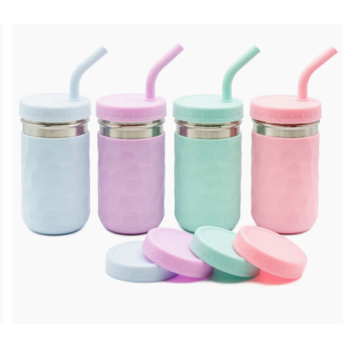 WeeSprout | 3-in-1 Stainless Steel Cups for Kids | Set of 4 | 8 oz or 12 oz