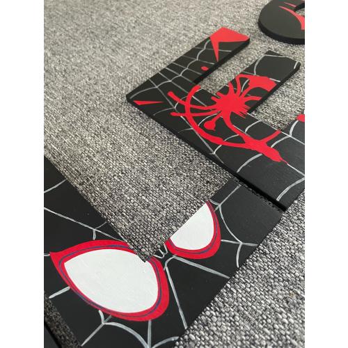 Spider-Man (Miles Morales) 6” or 8” Hand Painted Wood Letters