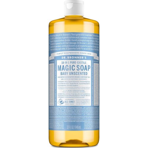 Dr. Bronner's Baby Unscented Pure-Castile Liquid Soap, 32 oz