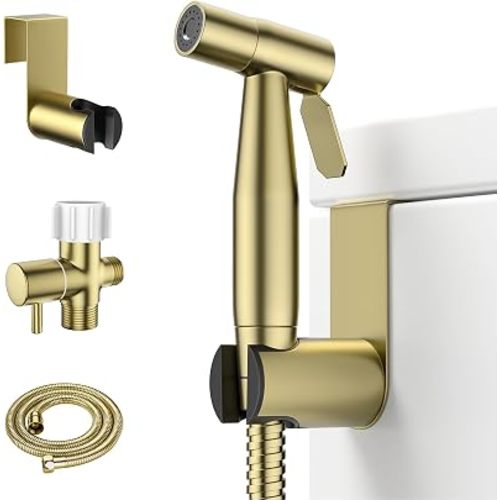 Arofa Handheld Bidet Sprayer, Bidet Attachment for Toilet, Brushed Gold