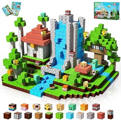 Magnetic Blocks-150PCS Magnetic Building Blocks, Magnetic Tiles Kids Build Magnetic Cubes Constructions Toys 2025 Upgraded STEM Game Outdoor Toys, Christmas Birthday Gifts for Boys & Girls Ages 3+