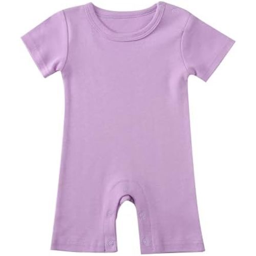 Newborn Short Sleeve Romper Solid Jumpsuit Cotton Infant Clothes Baby Girl Boy One-Piece Outfit 0-12 Months