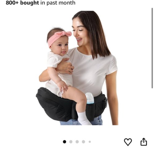 HKAI Baby Hip Carrier,Baby Carrier with Adjustable Waistband & Breathable Mesh, Ergonomic Carrier with Non-Slip Hip Seat Surface for Newborns & Toddlers (Black)