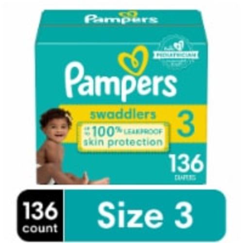 Pampers Swaddlers Baby Diapers Size 3 (16-28 lbs), 136 count