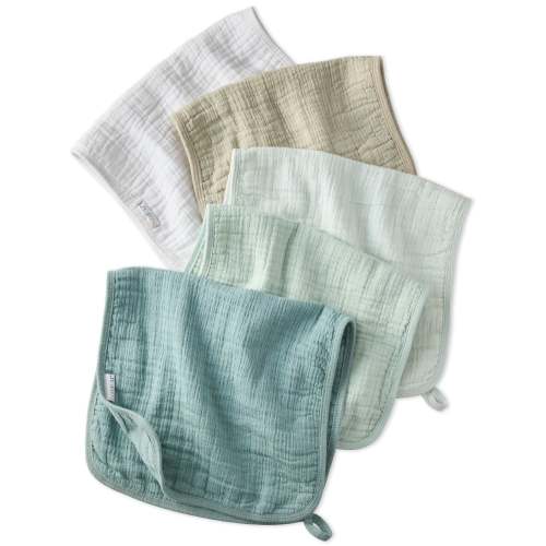 RILEY 5-Pack Crinkle Muslin Burp Cloths