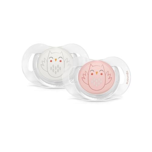 Suavinex Bonhomia SX PRO Physiological Pacifier, Supports Breastfeeding Babies, Pacifiers 0-6 Months, 2 Pack Baby Pacifier, Baby Accessories, (Pink/Beige)