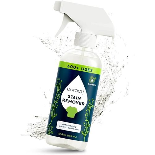 Puracy Stain Remover, Travel and Laundry Stain Cleaner for Clothes, Baby Essentials, Kids Stains, Oil and Fabric Spot Cleaner (Stain Remover Spray, 12 fl oz)