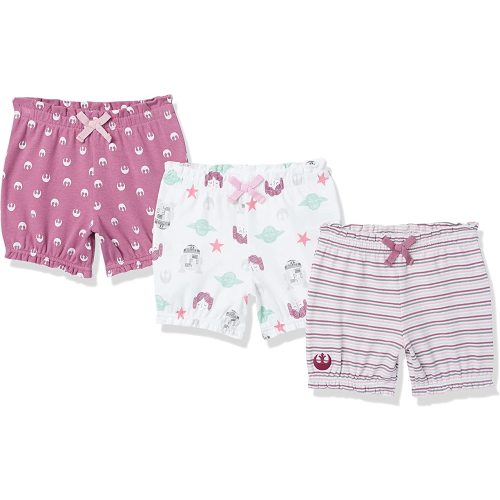 Amazon Essentials Disney | Star Wars | Princess Baby Girls' Shorts, Multipacks