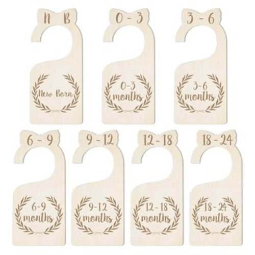 7pcs Premium Wood Baby Wardrobe Dividers, Wardrobe Clothes Dividers, Wardrobe Separators for Infant Newborn Boys, Girls