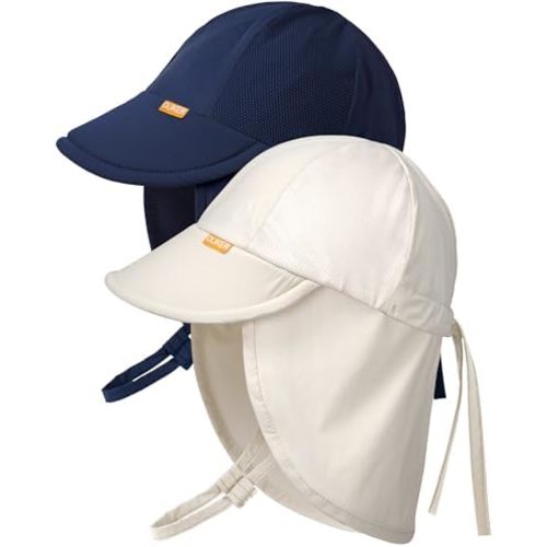 Baby Sun Hat with Breathable Mesh, Neck Flap Infant Unisex Boys Girls Toddler UPF 50+ Summer Beach Swim Adjustable