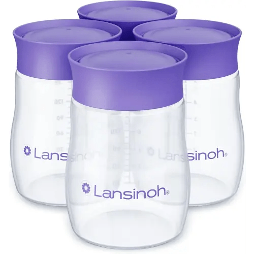 Lansinoh Breastmilk Storage Bottles | 4-Pack 5oz BPA & BPS-Free | Pump-to-Storage Feeding Bottles | Compatible with Lansinoh Breast Pumps and Nipples