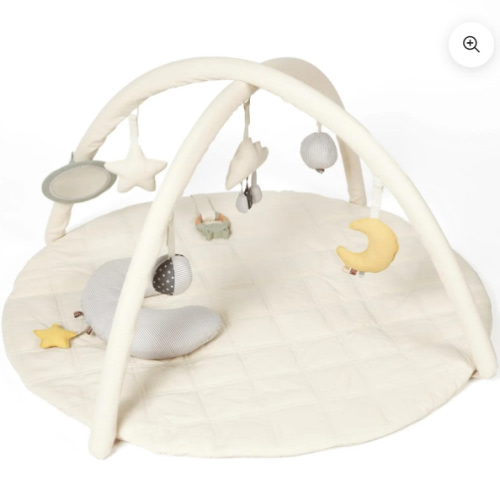 Organic Cotton Cozy Baby Playmat with Mirror, Tummy Pillow and 6 Toys