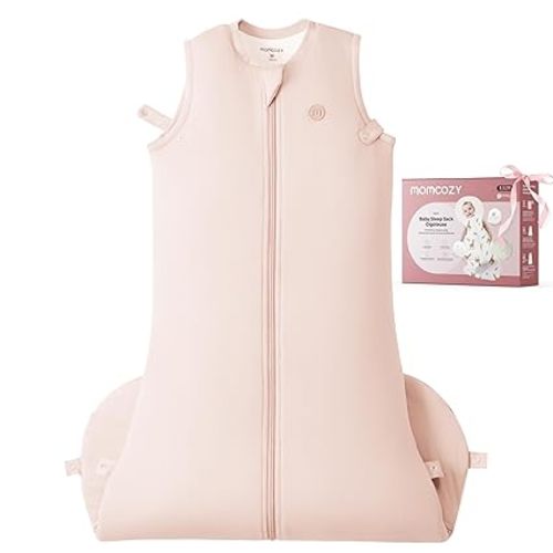 Momcozy Sleep Sack for Baby 0-6 Months, 1.5 TOG Baby Wearable Blanket with Supportive Plush Filling, Two-Way Zipper for Easy Diaper Changes, Snap-Fit Design for Growing Babies, Small, Pink