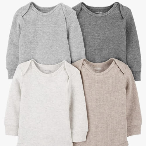 Simple Joys by Carter's Baby 4-Pack Long-Sleeve Thermal Bodysuit