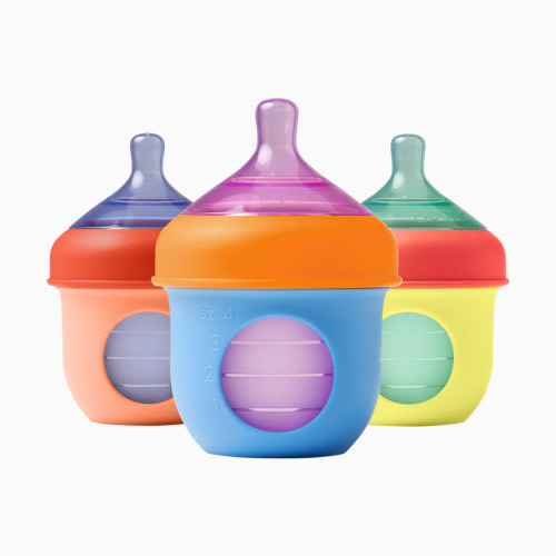 Boon NURSH Silicone Pouch Bottles - Multi-Color, 4 Oz