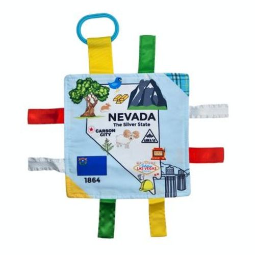 Baby Jack The Learning Lovey Nevada State Baby Tag Crinkle Square Toy That Teaches Facts 8" x 8"
