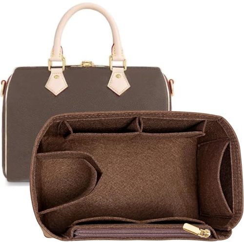 Speedy 35 Diaper Bag Organizer Inserts Felt Purse Inserts HandBag and Tote bag Neverful Organizer Insert (Brown,X-Large