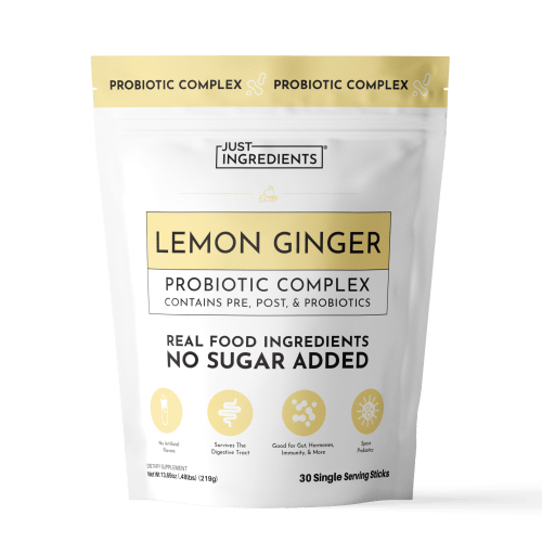 Lemon Ginger Probiotic Complex - 5B CFU, 30 Sticks | Just Ingredients