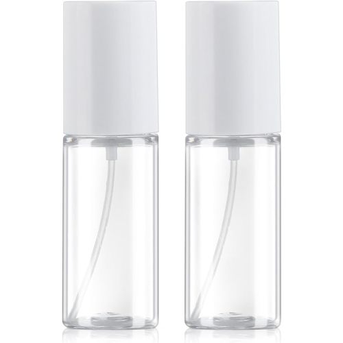 Boenoea Small Spray Bottle 1.7oz/50ml Travel Spray Bottles Plastic Portable Refillable Empty Bottles for Outgoing - Leak Proof - 2 Pack Clear