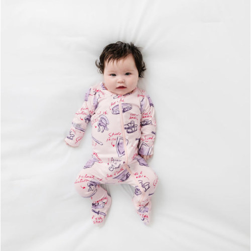 Armor of God Pink PJ Footed Onesie Bamboo