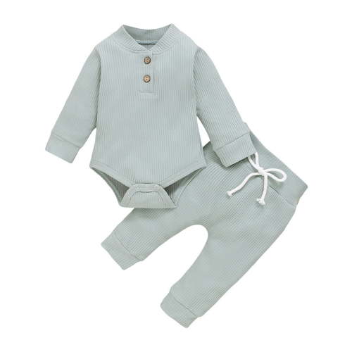 Diufon Newborn Baby Boy Girl Clothes Outfits Infant Knitted Long Sleeve Bodysuit and Drawstring Pants Sets