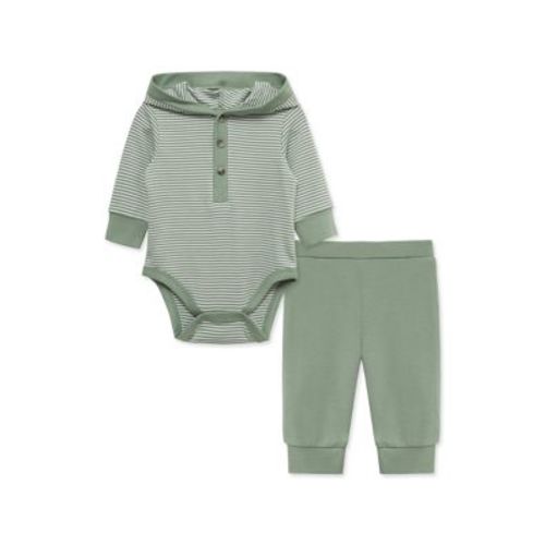 Baby Boys Hooded Bodysuit and Pants Set