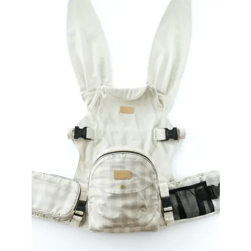Tushbaby 2-in-1 Convertible Carrier - Gingham Hip Carrier, Cream Snug Attachment