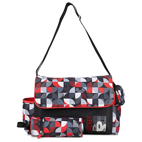 Disney Cudlie Diaper Tote Bag for Moms | Large Spacious Travel Diaper Tote for Baby Boy and Girl | 17-Inches Wide Multi-Functional Baby Bag with Cute Patterns