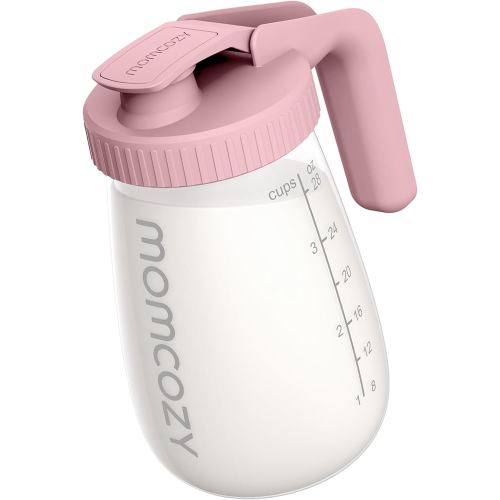 Momcozy Breast Milk Pitcher, Resistant to Heat and Cold Abrupt Temp Swings, No Leak Breast Milk Fridge Storage Container With Wide Mouth, Fast Baby Formula Maker, Breastfeeding Essentials, Pink