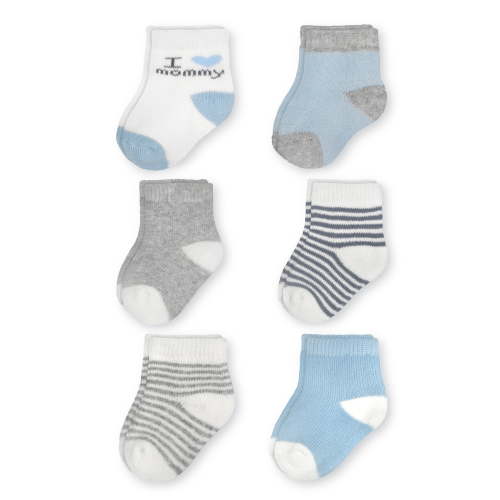 Carter's Child of Mine Baby Boy Mommy Crew Cut Socks, 6 Pack, Sizes Newborn-6 Months