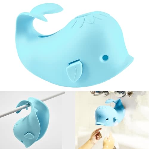 Bath Spout Cover for Bathtub,Baby Shower Protector Cover A Fun Way to Protects Baby from Bumping Head During Bathing Time Cute Soft Whale Design Making for Enjoyable Safe Baths (Mint Blue)