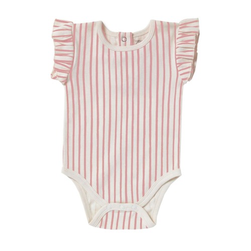 Stripes Away Ruffle Bodysuit, 3-6M