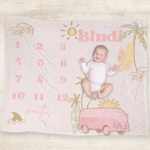 Milestone Blanket | Ocean Surfer Girl