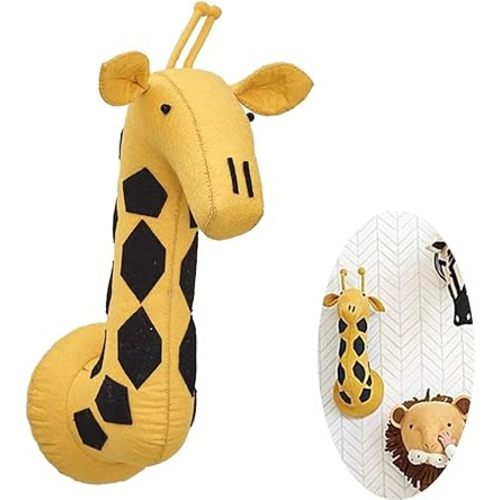 Animal Wall Hanging, Wool Felt 3D Animal Head Wall Decoration, Nursery Wall Decorations Wall Art Nursery Room Decoration Pendant Toys for Boys, Girls, Kids Room