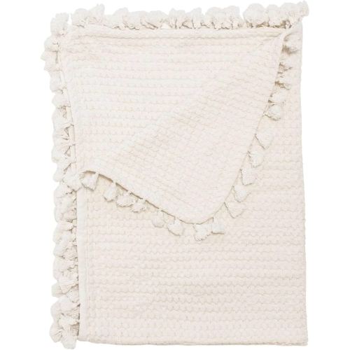 Crane Baby Birch Waffle Knit Blanket, Soft Cotton Nursery and Stroller Blanket, 100% Cotton, 36" x 36"