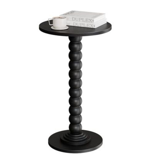JIONJOY Modern Round Side End Table, Accent Drink Table with Solid Wood Spindle for Living Room, Bedroom, Couch, Small Spaces