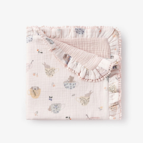 Tea Party Organic Muslin Security Blanket