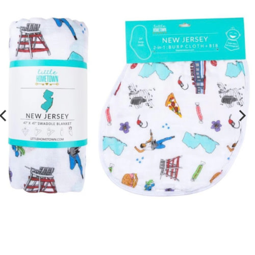 Gift Set: NJ Baby Muslin Swaddle Blanket & Burp Cloth Combo – Little Hometown