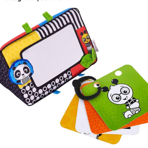 Baby Einstein Flip For Art High Contrast Floor Activity Mirror with Take Along Cards, Tummy Time Play, Newborn+